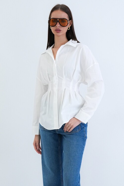 Büzgü Detaylı Gömlek