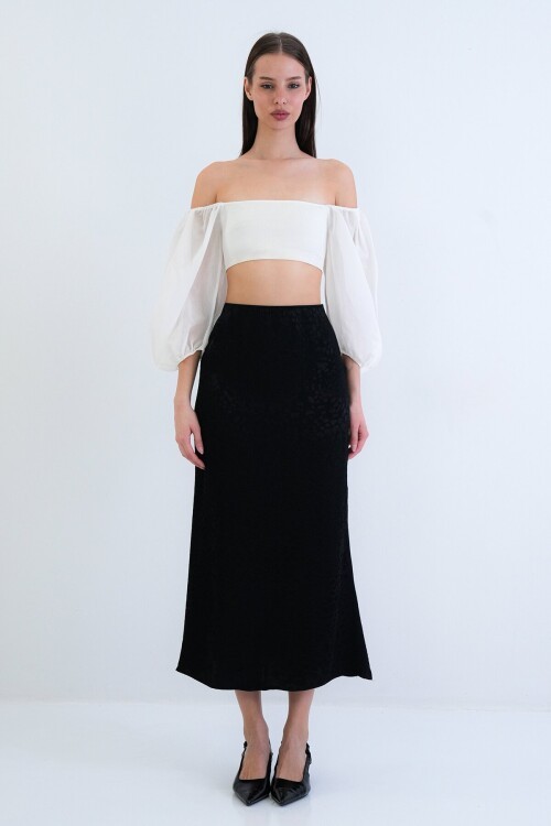 Desenli Midi Boy Etek