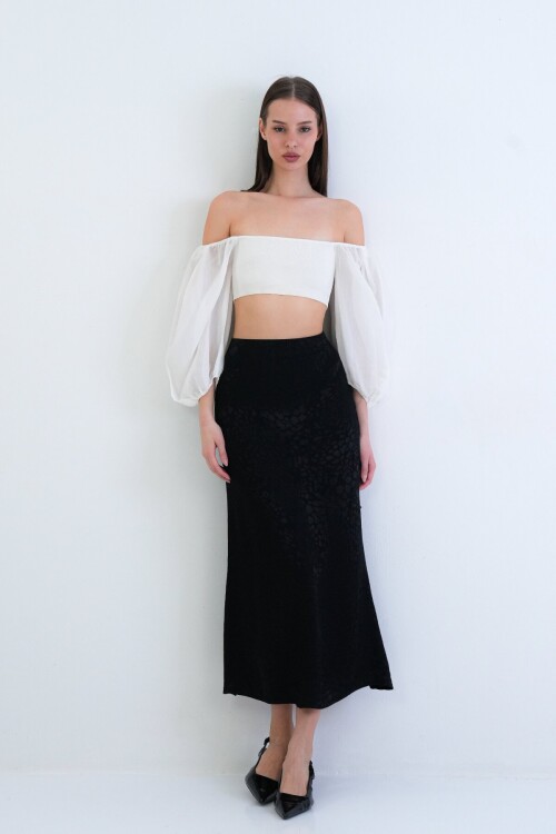 Desenli Midi Boy Etek