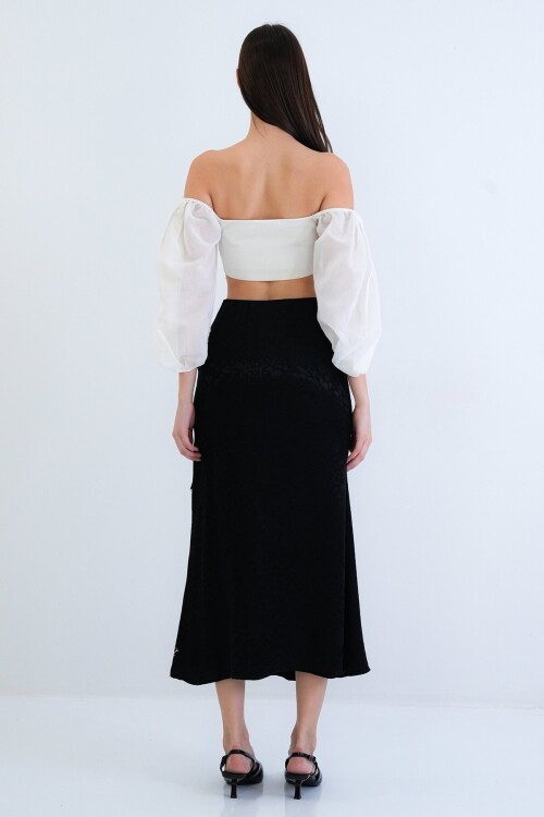 Desenli Midi Boy Etek