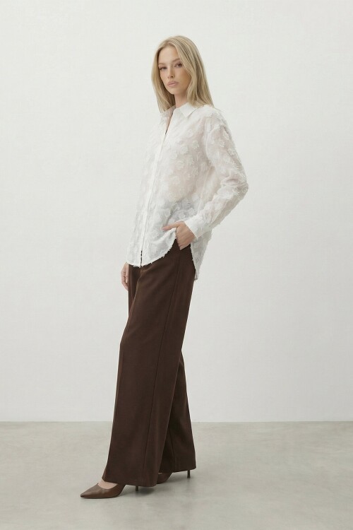 Dokulu Oversize Gömlek