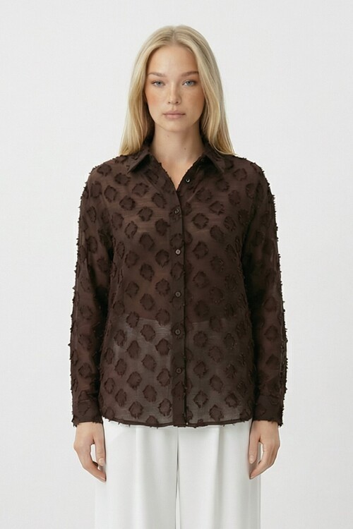 Dokulu Oversize Gömlek