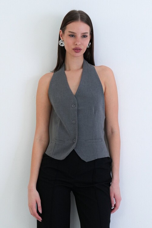 Düğme Kapamalı Klasik Yelek