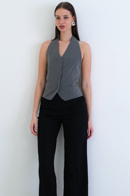 Düğme Kapamalı Klasik Yelek