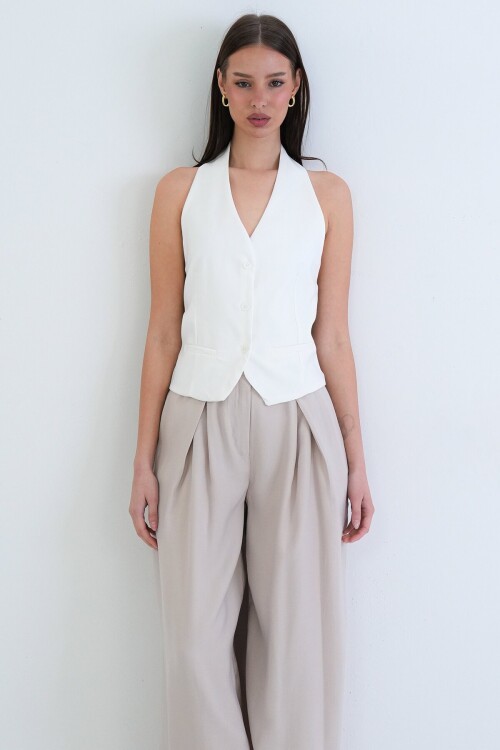 Düğme Kapamalı Klasik Yelek