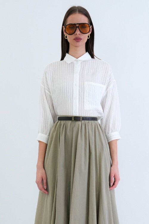 Hakim Yaka Transparan Gömlek