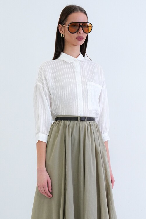 Hakim Yaka Transparan Gömlek