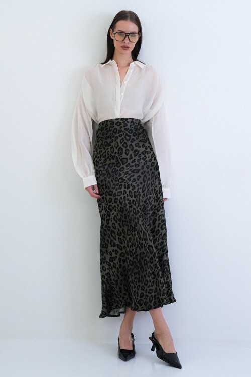 Leopar Desenli Maxi Etek