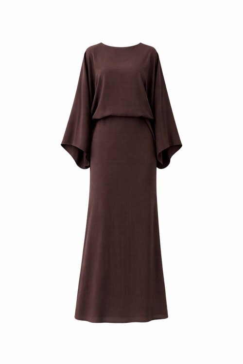 Salaş Kesim Yarasa Kol Uzun Elbise