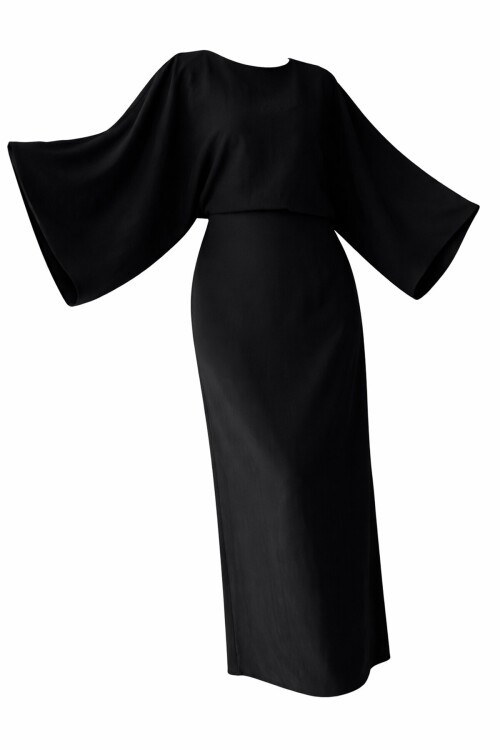 Salaş Kesim Yarasa Kol Uzun Elbise