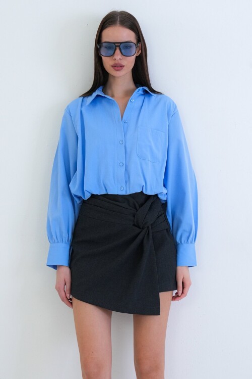 Tek Cepli Crop Gömlek