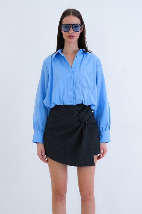 Tek Cepli Crop Gömlek