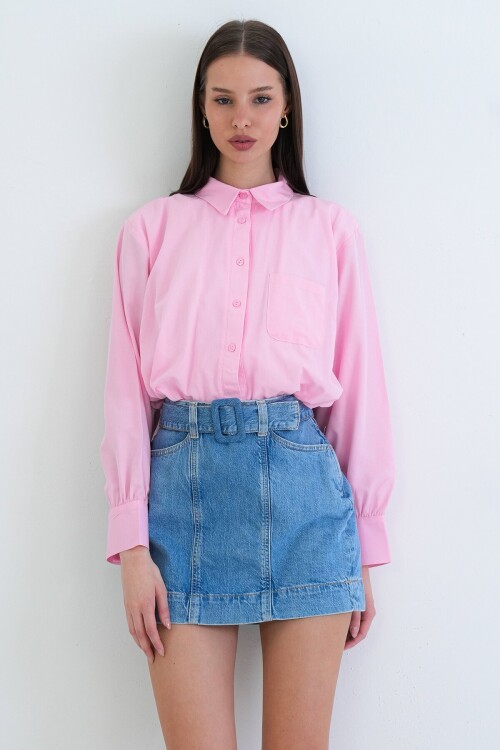 Tek Cepli Crop Gömlek