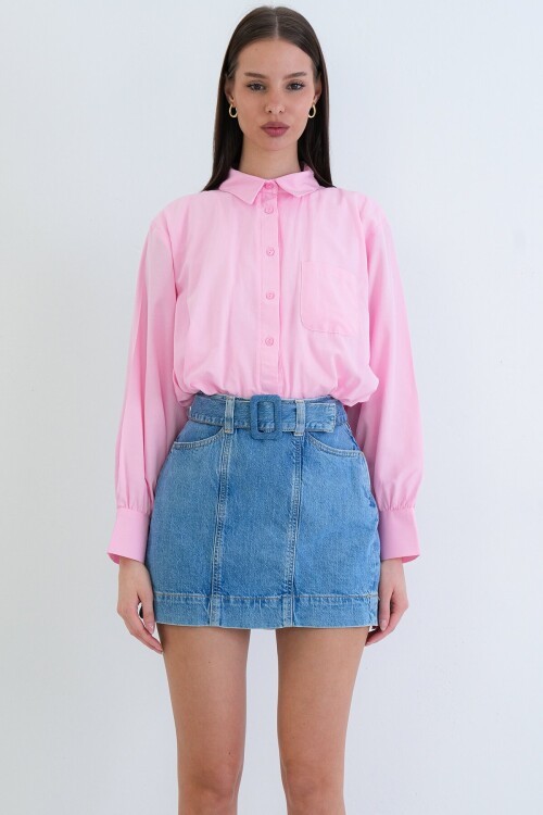 Tek Cepli Crop Gömlek