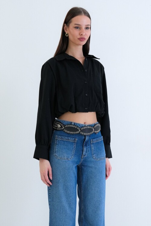 Tek Cepli Crop Gömlek