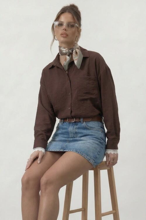 Tek Cepli Dokulu Gömlek