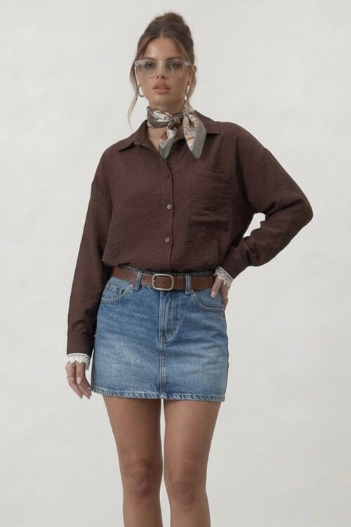 Tek Cepli Dokulu Gömlek