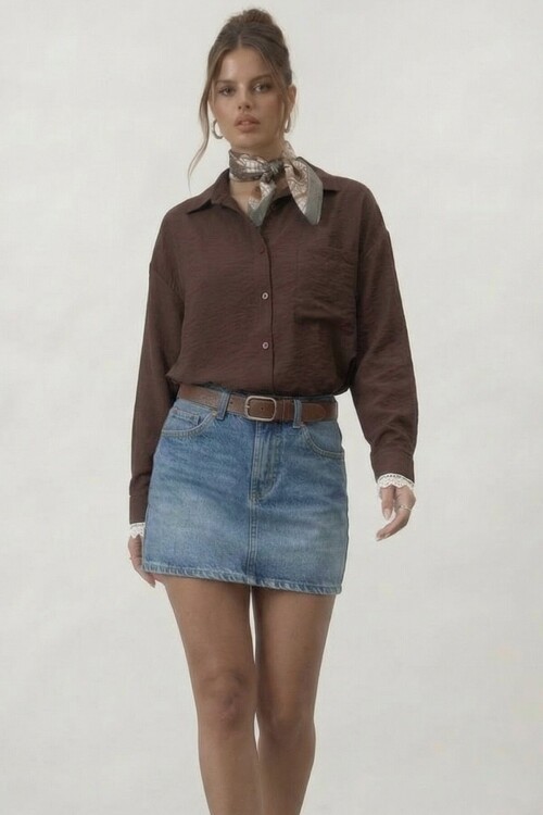 Tek Cepli Dokulu Gömlek