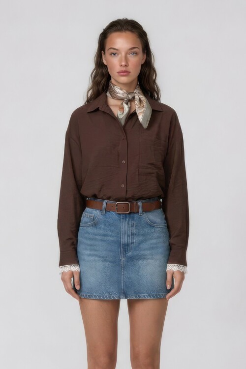 Tek Cepli Dokulu Gömlek