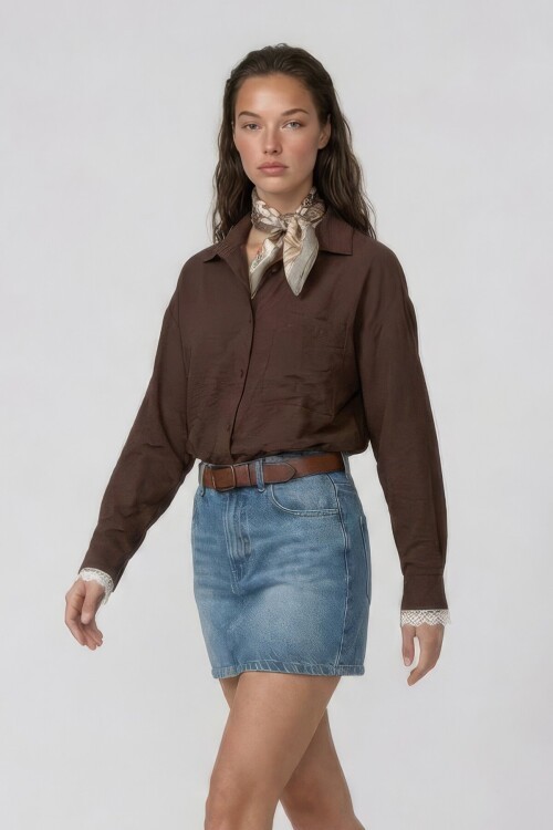 Tek Cepli Dokulu Gömlek