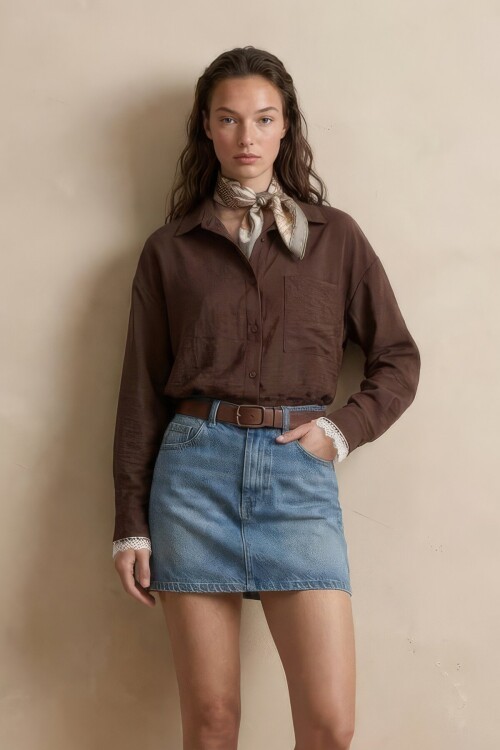 Tek Cepli Dokulu Gömlek