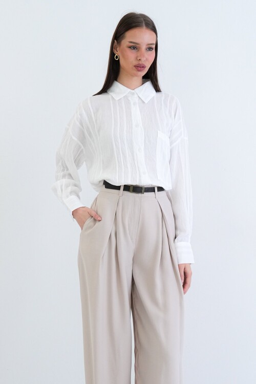 Tek Cepli Transparan Gömlek