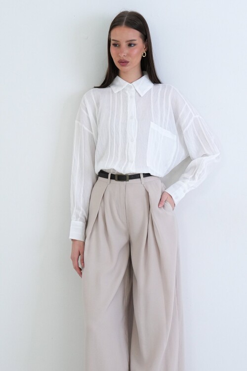 Tek Cepli Transparan Gömlek