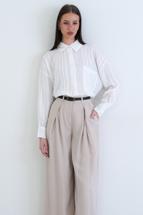 Tek Cepli Transparan Gömlek