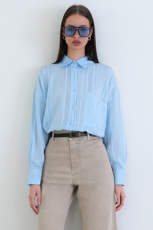 Tek Cepli Transparan Gömlek