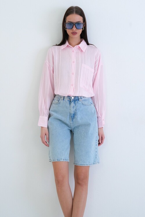 Tek Cepli Transparan Gömlek