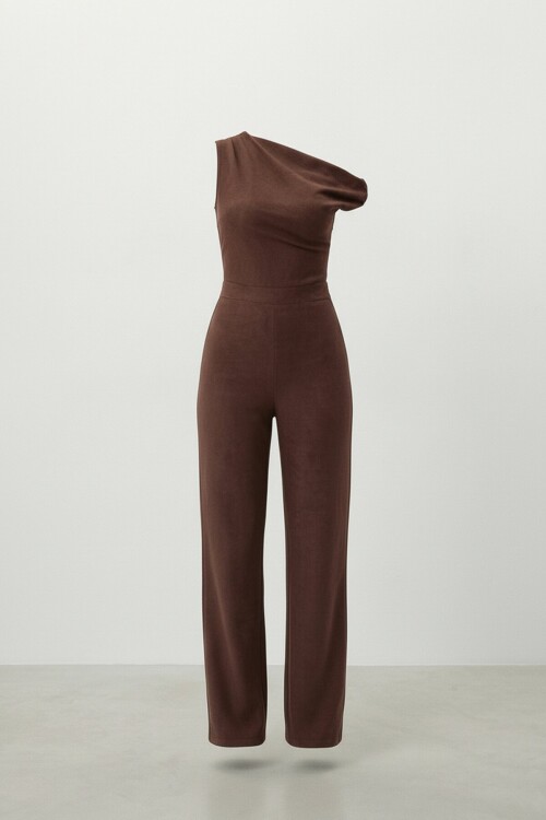 Tek Omuz Düz Kesim Bluz Ve Pantolon Takım