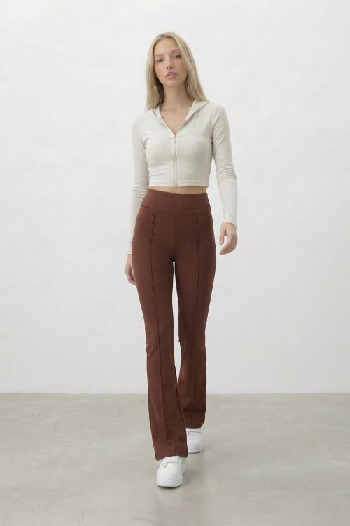 Yüksek Bel İspanyol Paça Pantolon