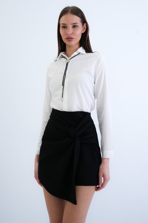 Yüksek Bel Mini Şort Etek