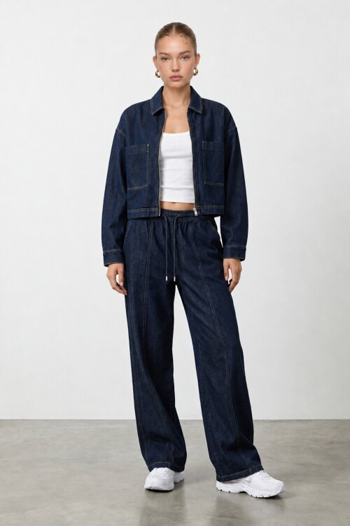 Denim Ceket ve Pantolon İkili Takım
