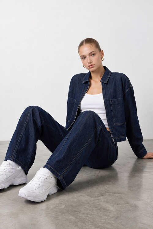 Denim Ceket ve Pantolon İkili Takım