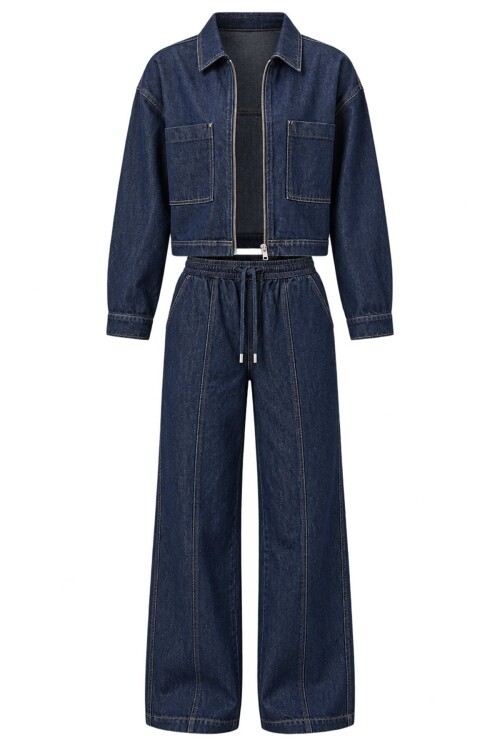 Denim Ceket ve Pantolon İkili Takım
