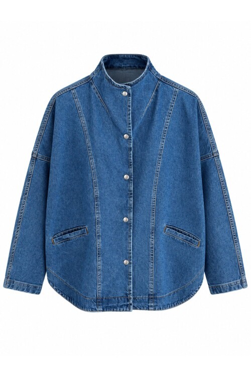 Denim Dik Yaka Ceket