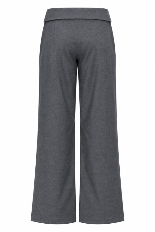 Katlamalı Detaylı Düğmeli Pantolon