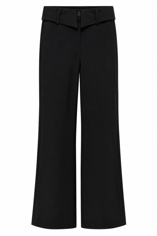 Katlamalı Detaylı Düğmeli Pantolon