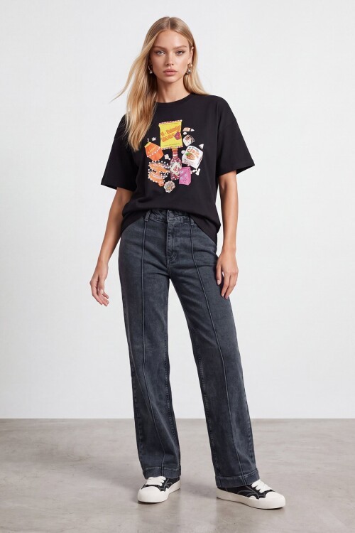 Bol Paça Denim Jean Pantolon