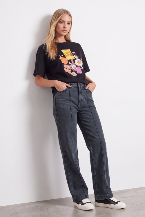 Bol Paça Denim Jean Pantolon