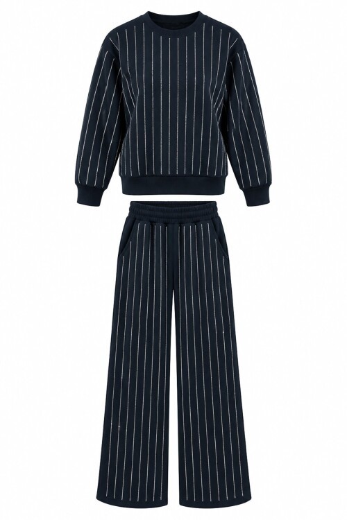 Taşlı Sweat Pantolon Takım
