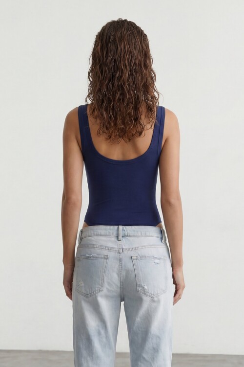 U Yaka Stretch Çıtçıtlı Body