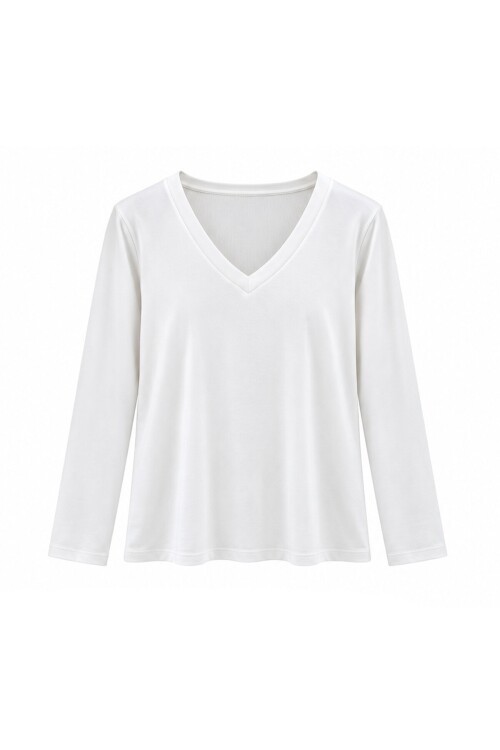 V Yaka Oversize Basic Bluz