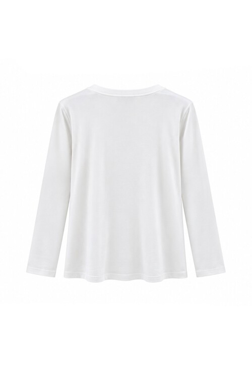 V Yaka Oversize Basic Bluz
