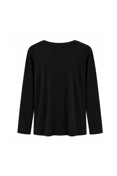 V Yaka Oversize Basic Bluz