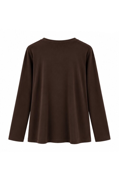 V Yaka Oversize Basic Bluz