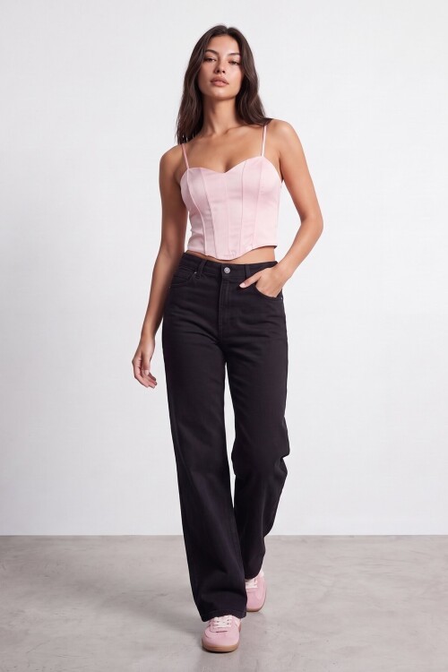 Yüksek Bel Kot Pantalon