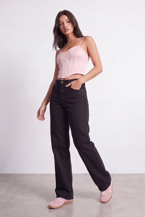 Yüksek Bel Kot Pantalon