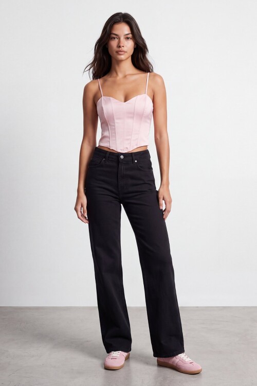 Yüksek Bel Kot Pantalon